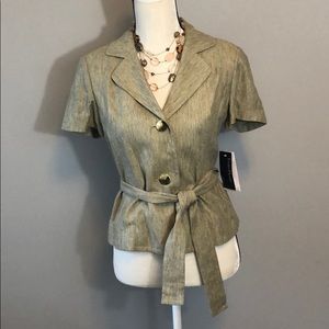 Evan Picone Tan Button Top